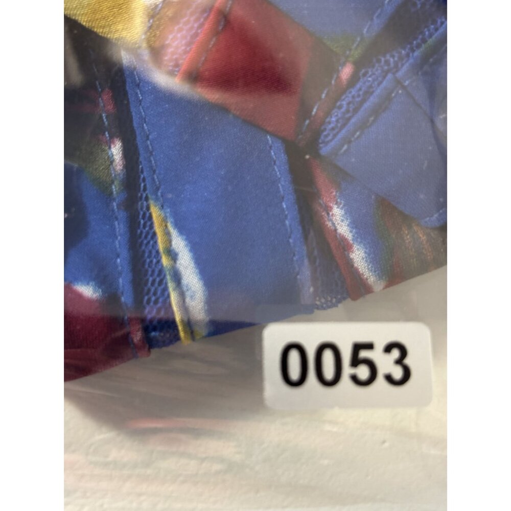 Floral Tiered Blue Sleeveless V-Neck Dress, Ruffled Layers,  Multicolor Print - Picture 13 of 13